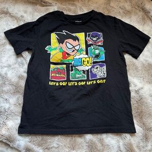 $8 when bundled - Teen Titans Go Black T-Shirt - Kids Large - Bundle Discount